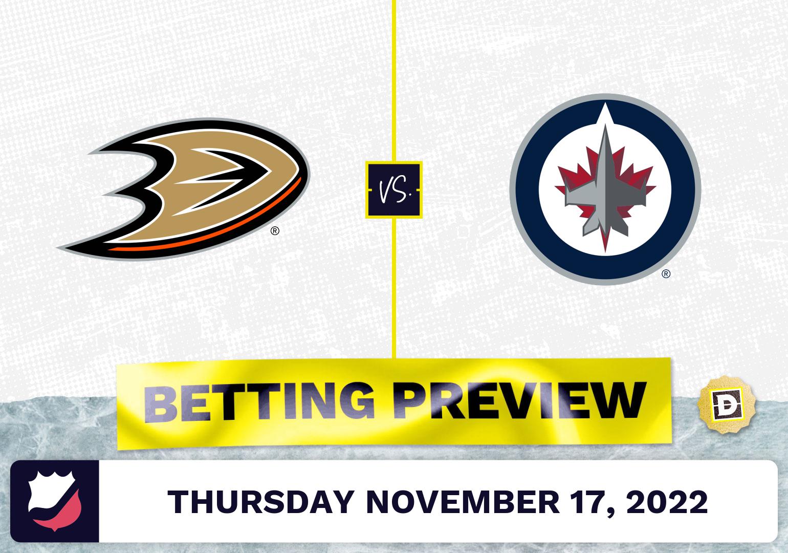 Ducks vs. Jets Prediction and Odds - Nov 17, 2022