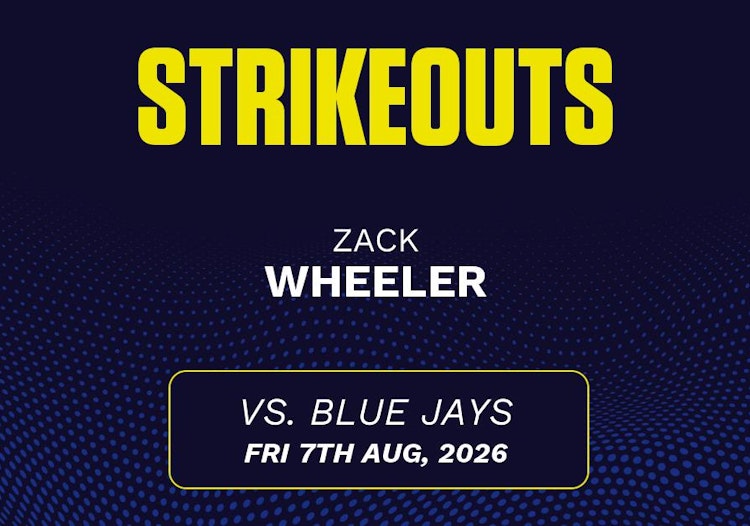 Zack Wheeler projected stats for Friday, August 7, 2026.