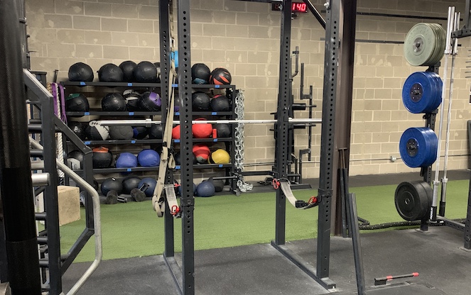 Weights and equipment at a gym