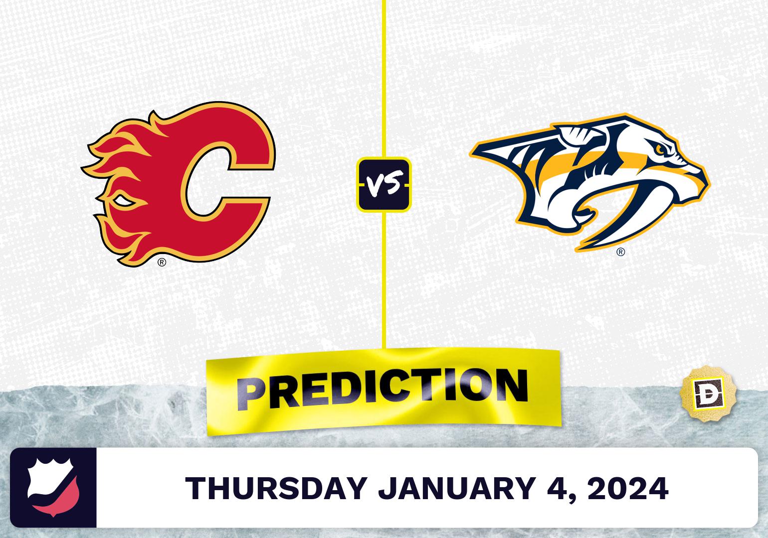 Calgary Flames vs. Nashville Predators Prediction, Odds, NHL Picks  [1/4/2024]