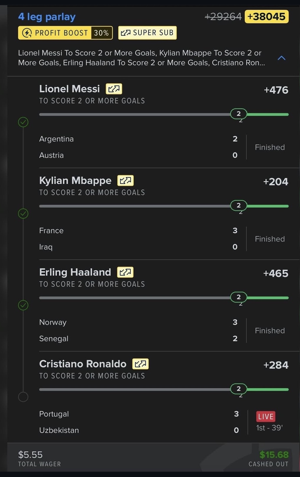 World Cup parlay bets.