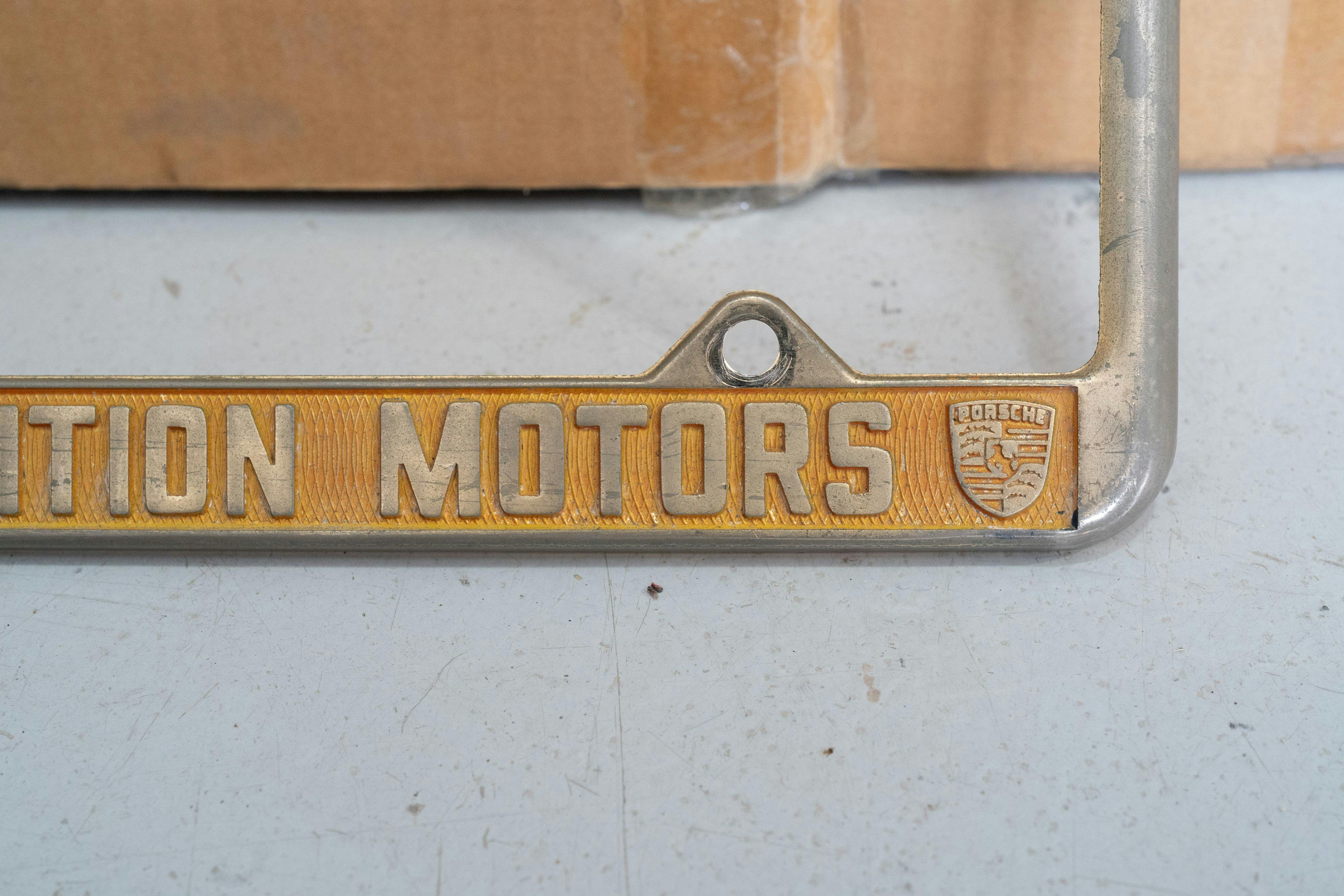 An ultra-rare Competition Motors gold plate frame.
