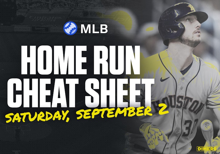 Home Run Cheat Sheet - HR Data, Stats, Matchups and More - Saturday, September 2