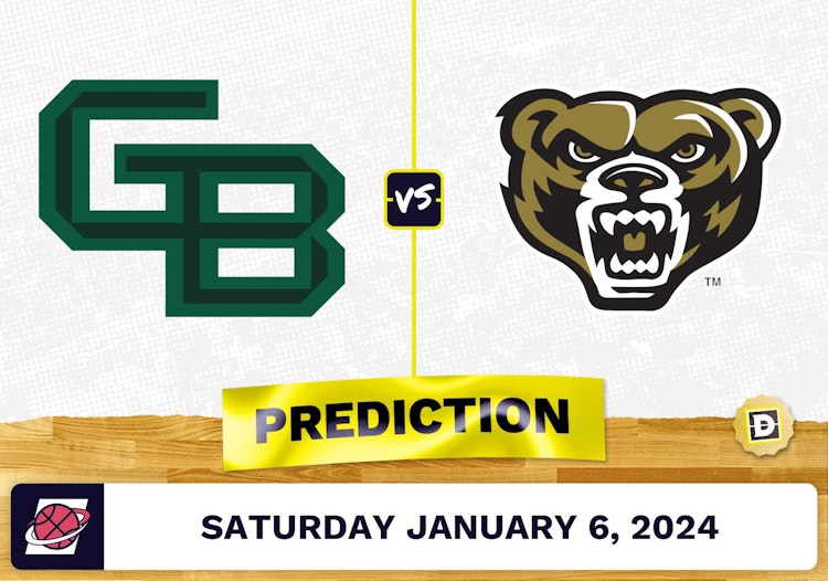 Green Bay vs. Oakland Prediction, Odds, College Basketball Picks  [1/6/2024]