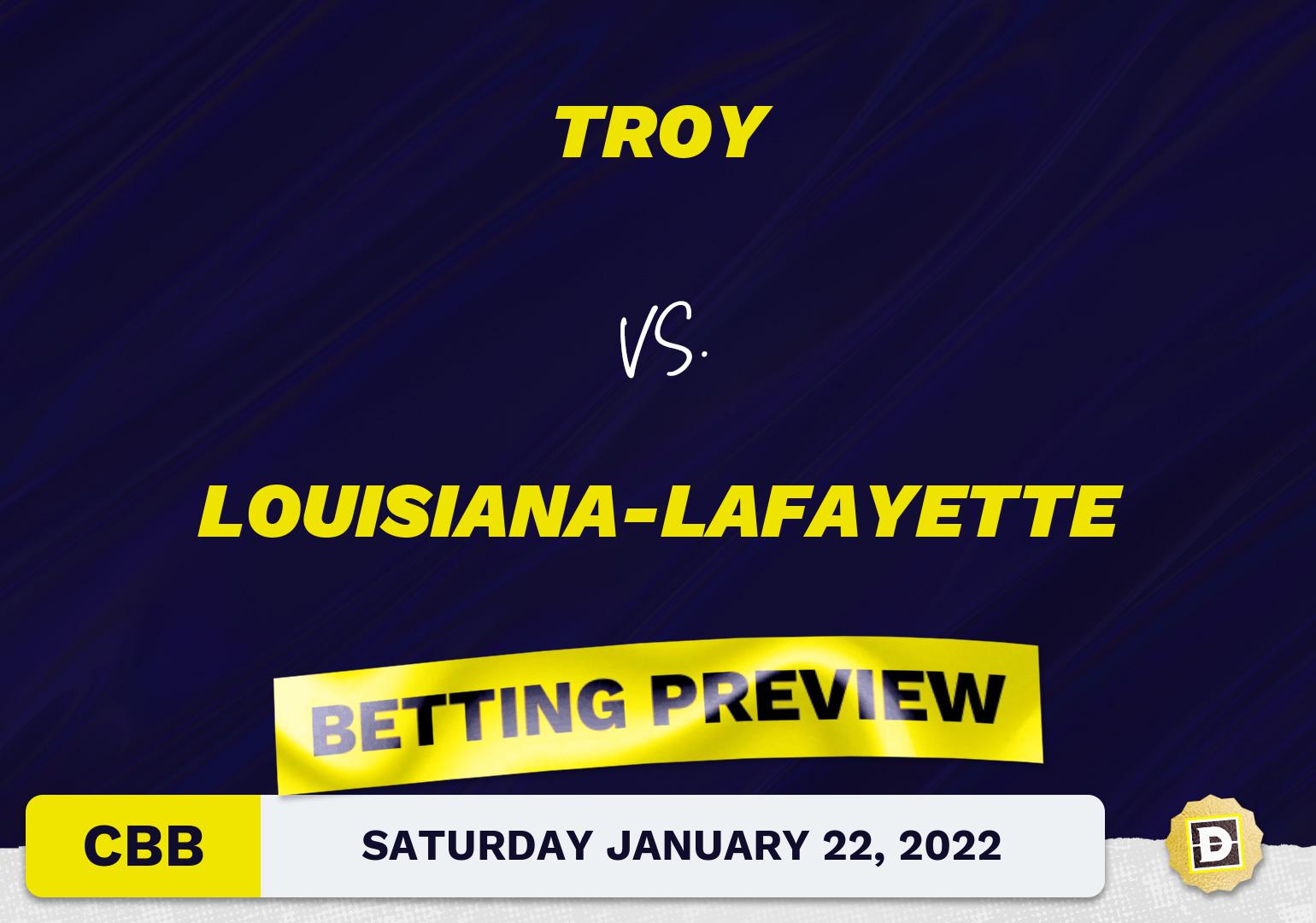 Troy vs. Louisiana-Lafayette CBB Predictions and Odds - Jan 22, 2022