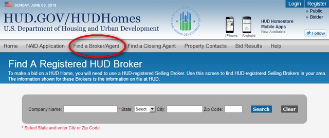 Find a registered HUD broker