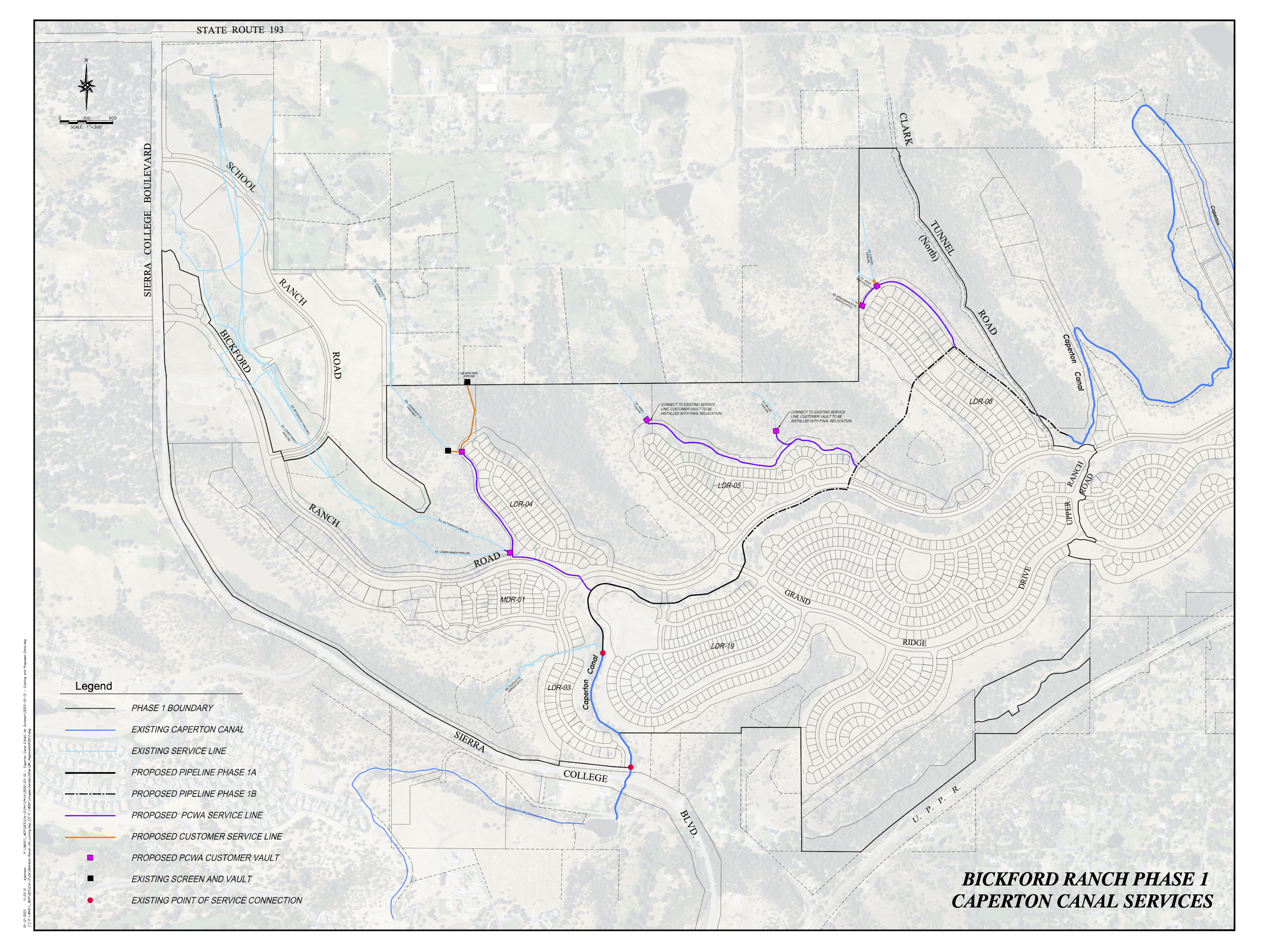 Map Figure of Bickford Ranch Phase 1 - Caperton Canal Services