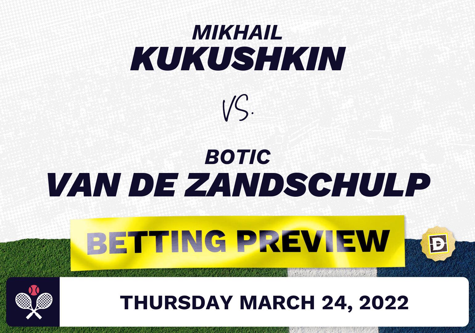 Mikhail Kukushkin vs. Botic Van de Zandschulp Predictions - Mar 24, 2022