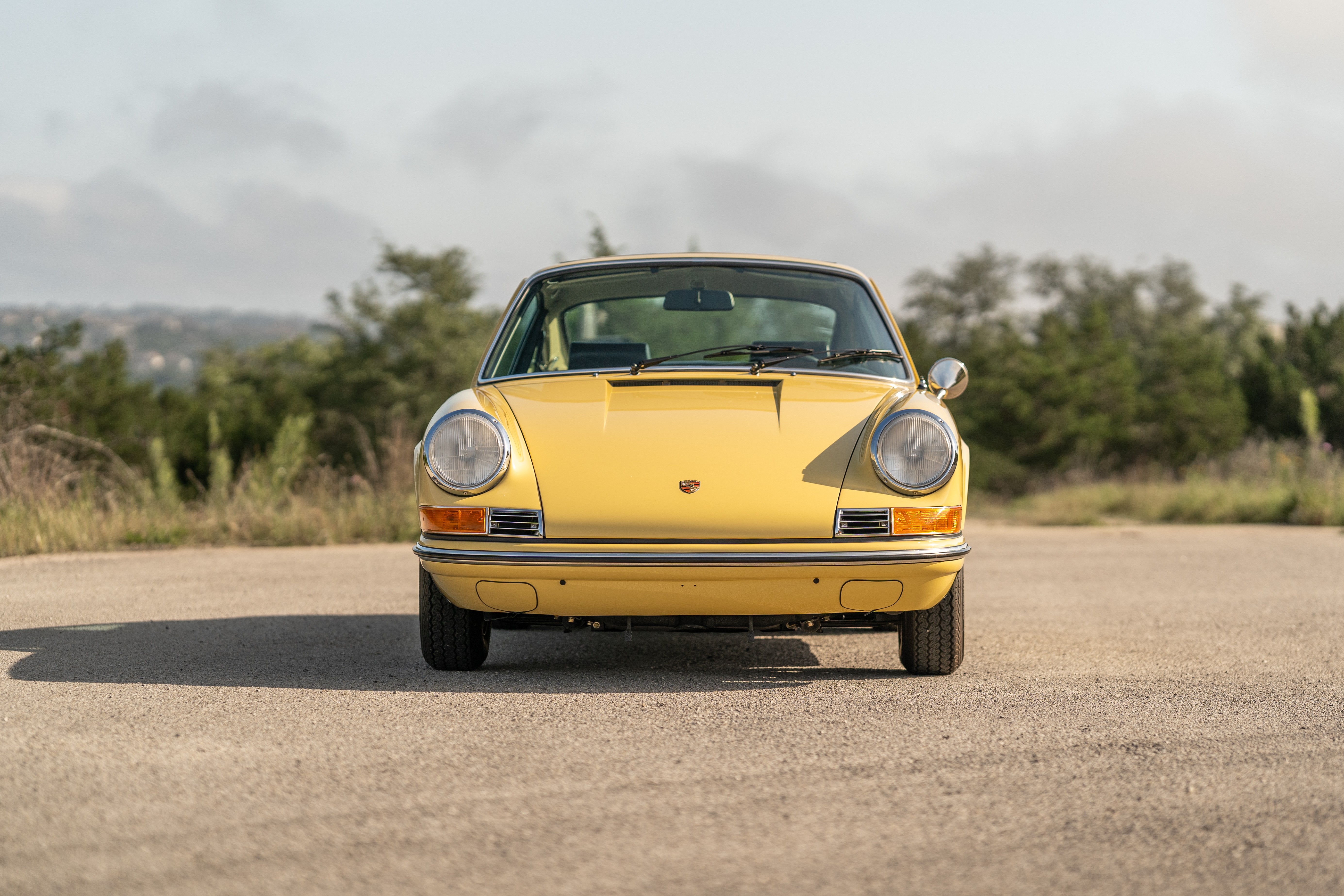 Yellow 1969 Porsche 912 Coupe 5-Speed shot in Austin, TX.