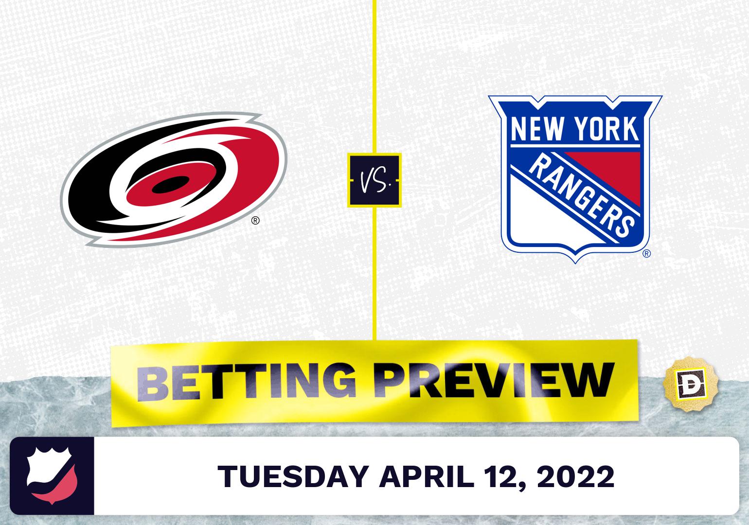 Hurricanes vs. Rangers Prediction and Odds - Apr 12, 2022