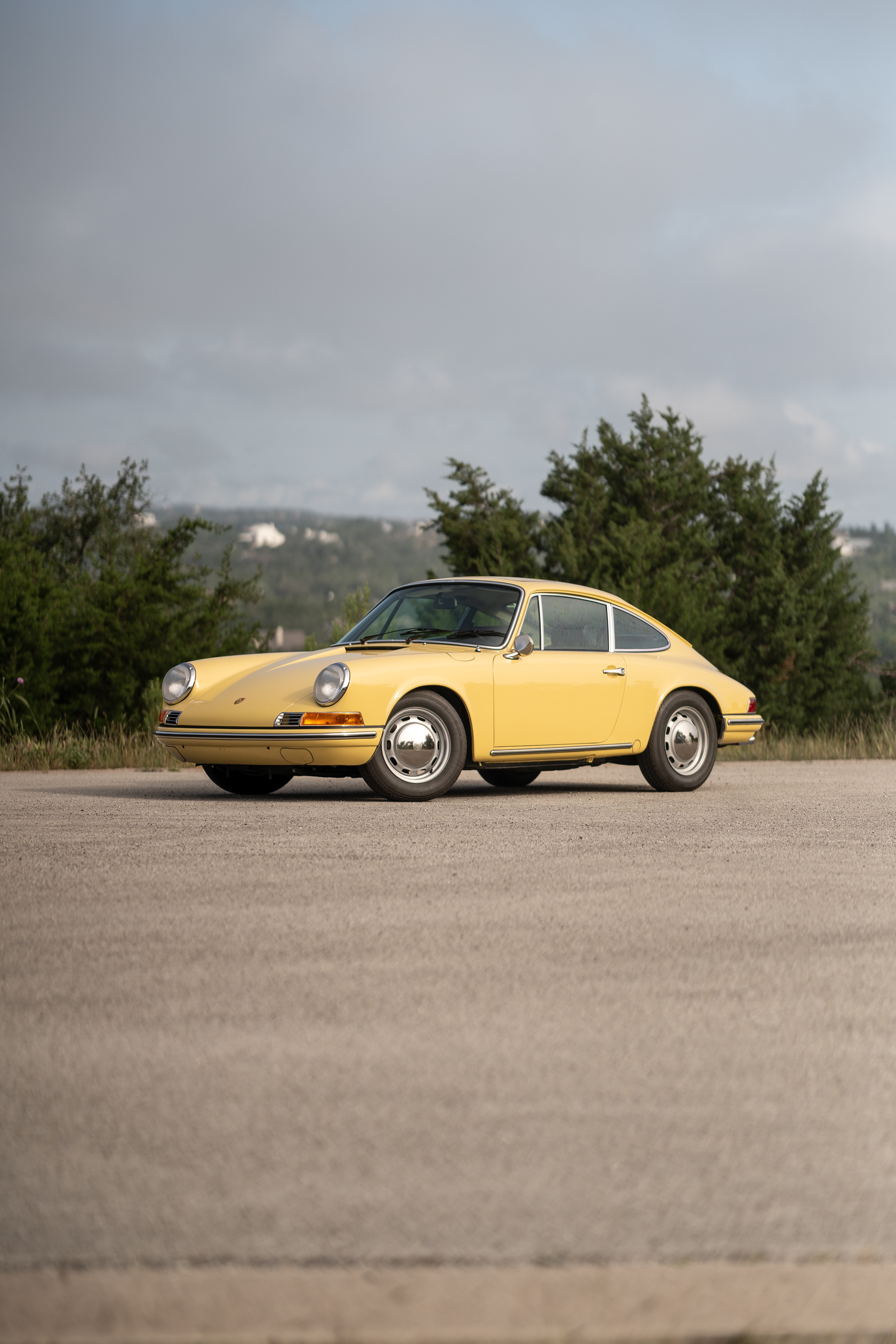 Yellow 1969 Porsche 912 Coupe 5-Speed shot in Austin, TX.