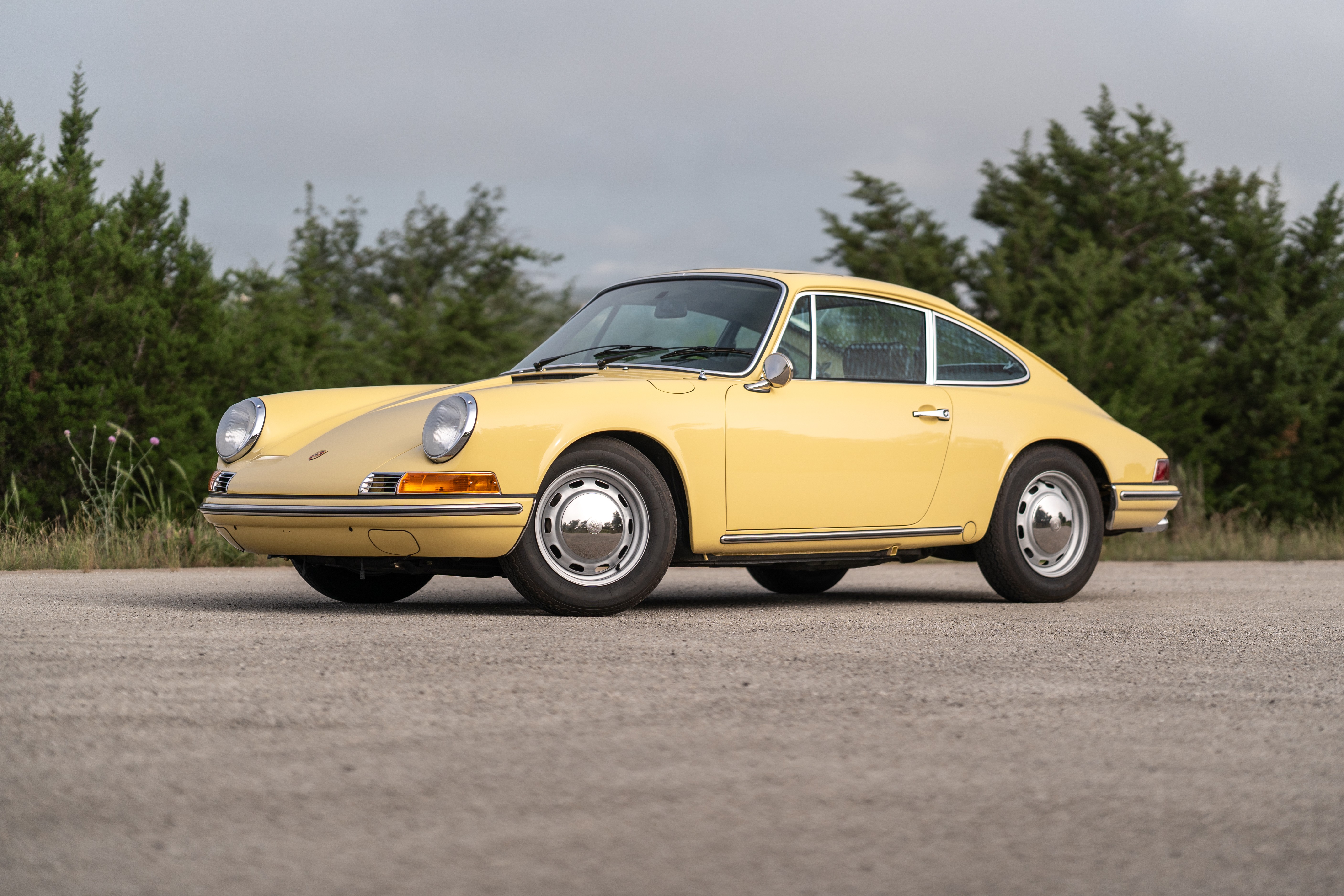 Yellow 1969 Porsche 912 Coupe 5-Speed shot in Austin, TX.