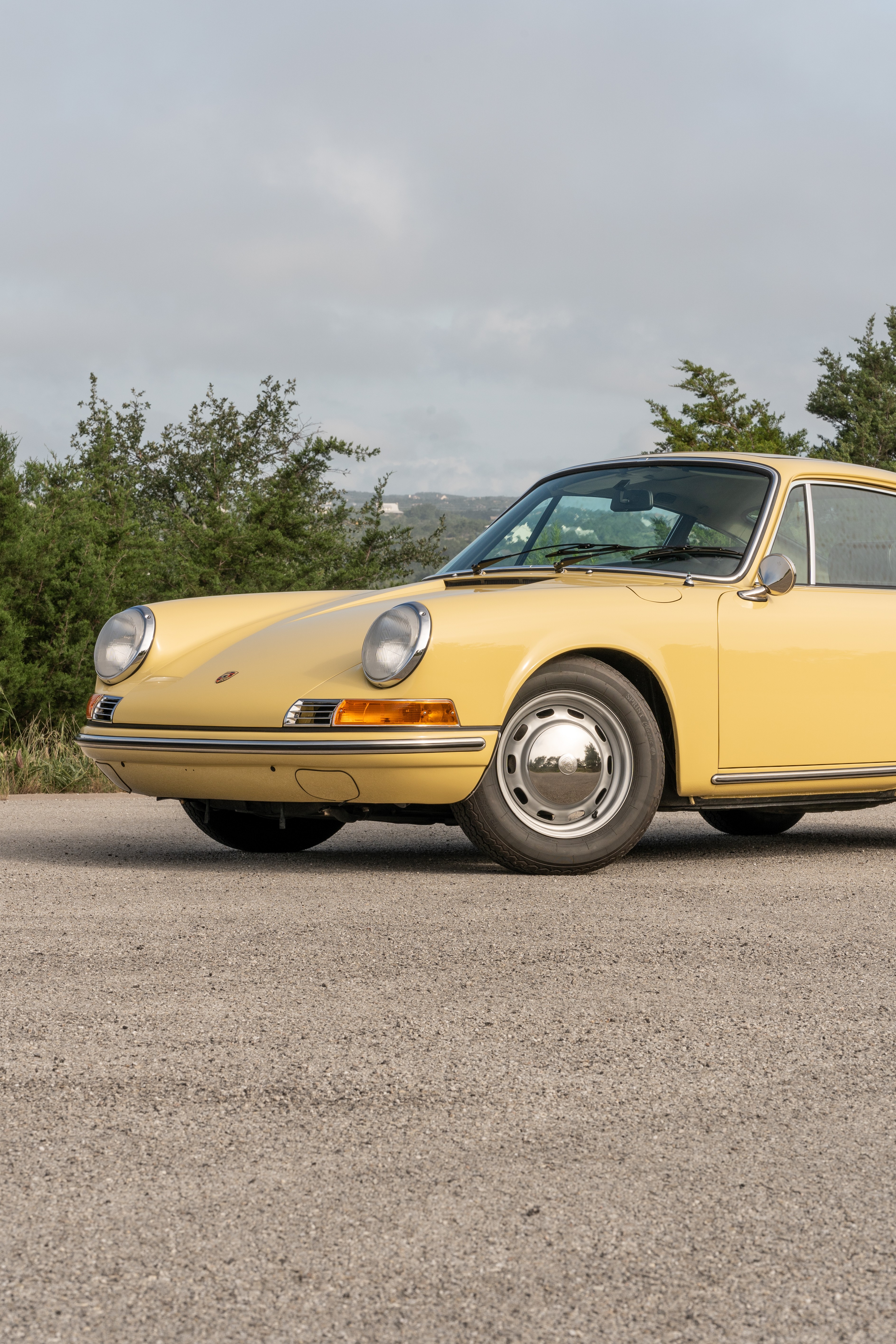 Yellow 1969 Porsche 912 Coupe 5-Speed shot in Austin, TX.