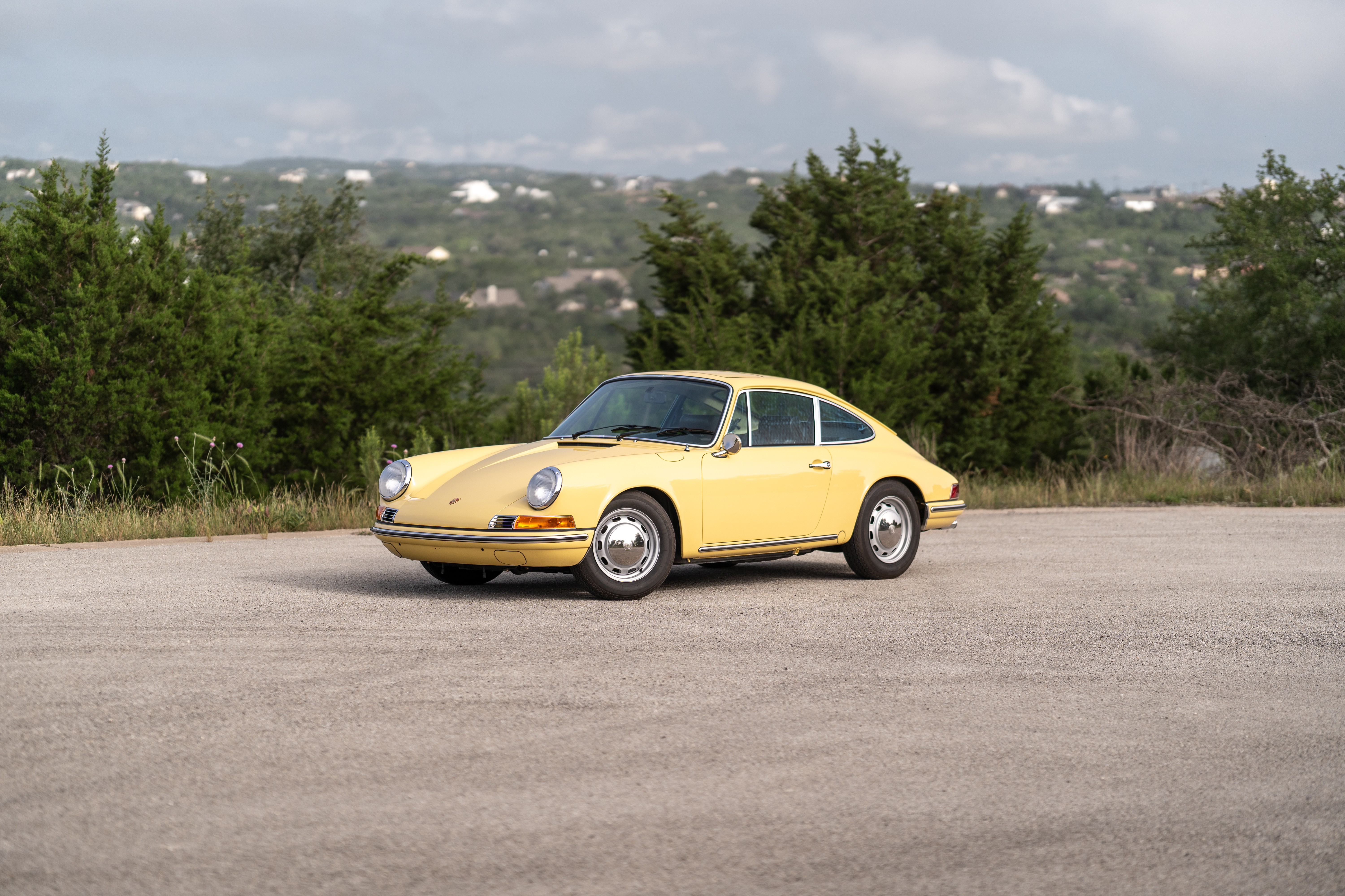 Yellow 1969 Porsche 912 Coupe 5-Speed shot in Austin, TX.