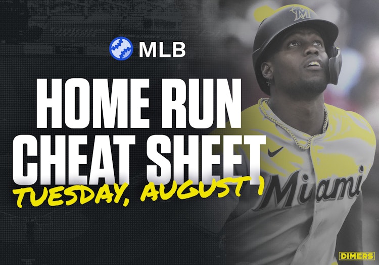 Home Run Cheat Sheet - HR Data, Stats, Matchups and More - Tuesday, August 1