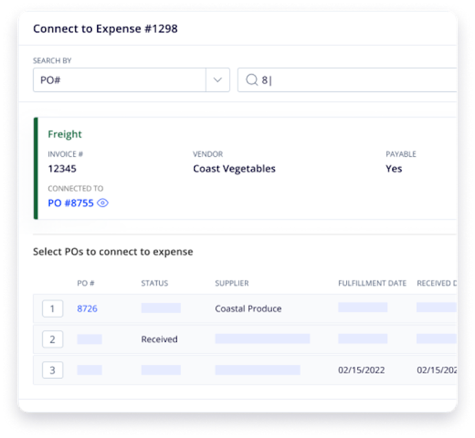 Screenshot of expenses shown in Silo's software