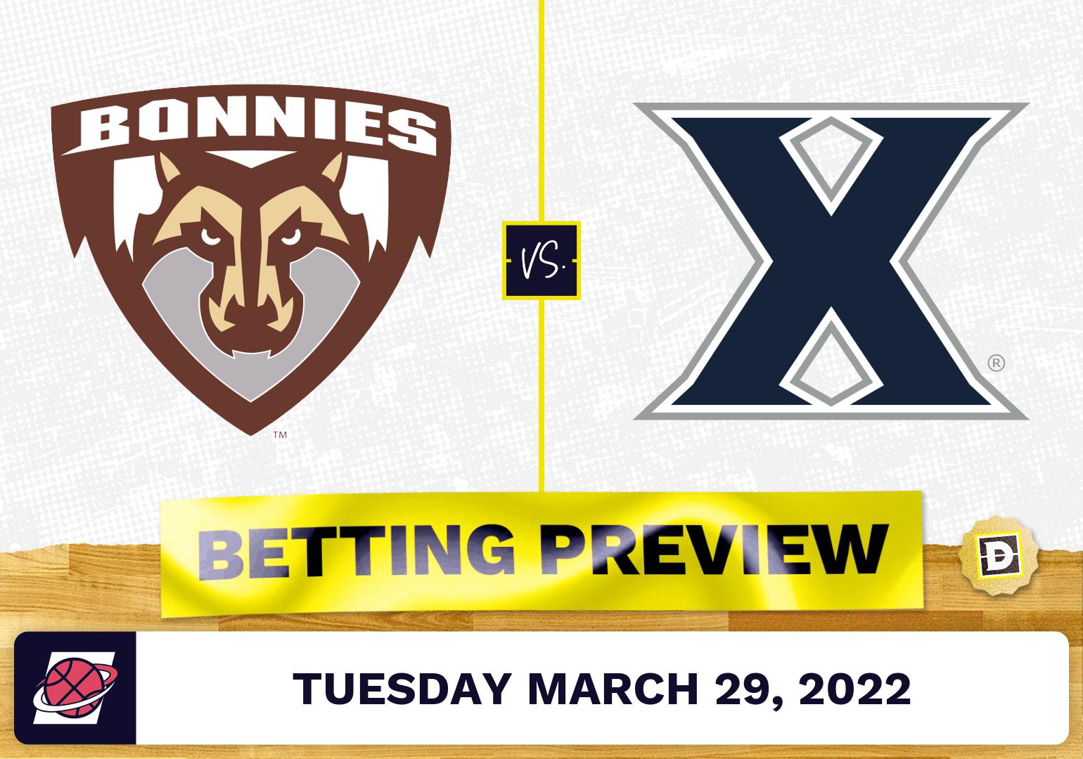 St. Bonaventure vs. Xavier CBB Predictions and Odds - Mar 29, 2022