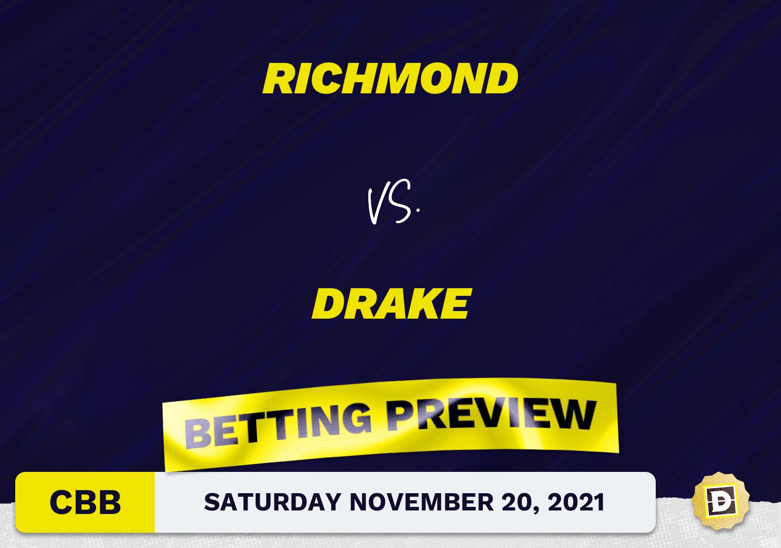 Richmond vs. Drake CBB Predictions and Odds - Nov 20, 2021