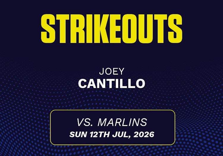 Joey Cantillo projected stats for Sunday, July 12, 2026.