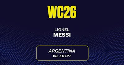 Lionel Messi's predicted stats vs. Egypt, including anytime goal projection