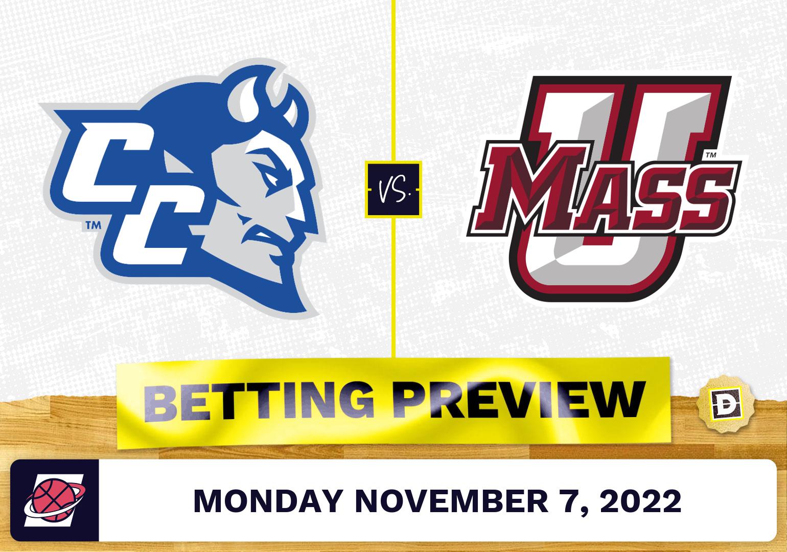 Central Connecticut State vs. Massachusetts CBB Prediction and Odds - Nov 7, 2022