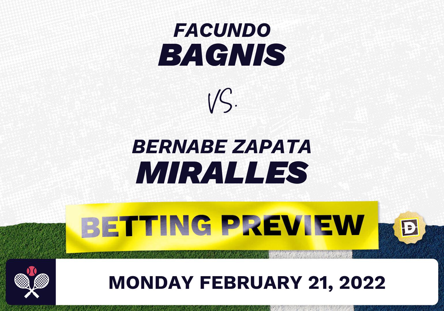 Facundo Bagnis vs. Bernabe Zapata Miralles Predictions - Feb 21, 2022