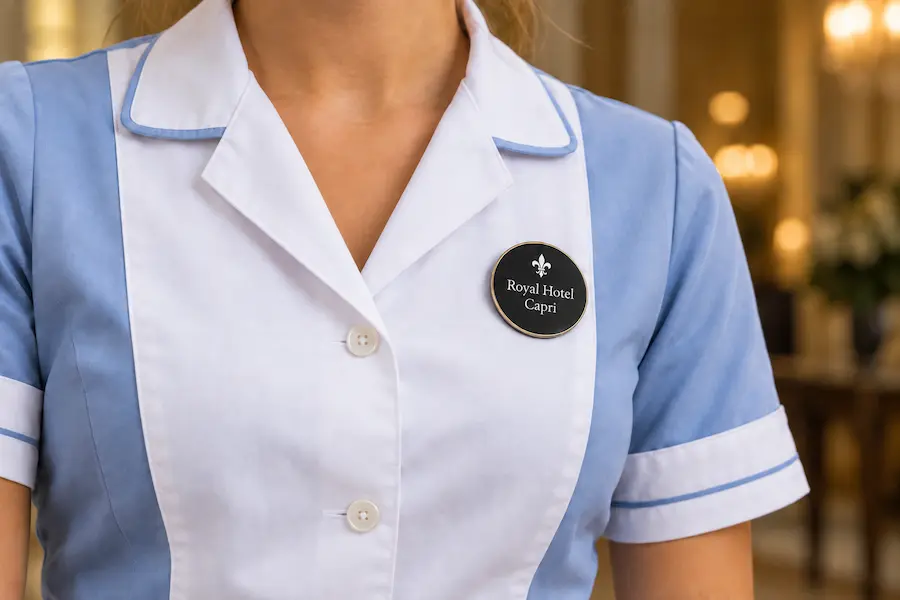 Badge pince crocodile avec épingle personnalisé, double attache au dos – 123Imprim