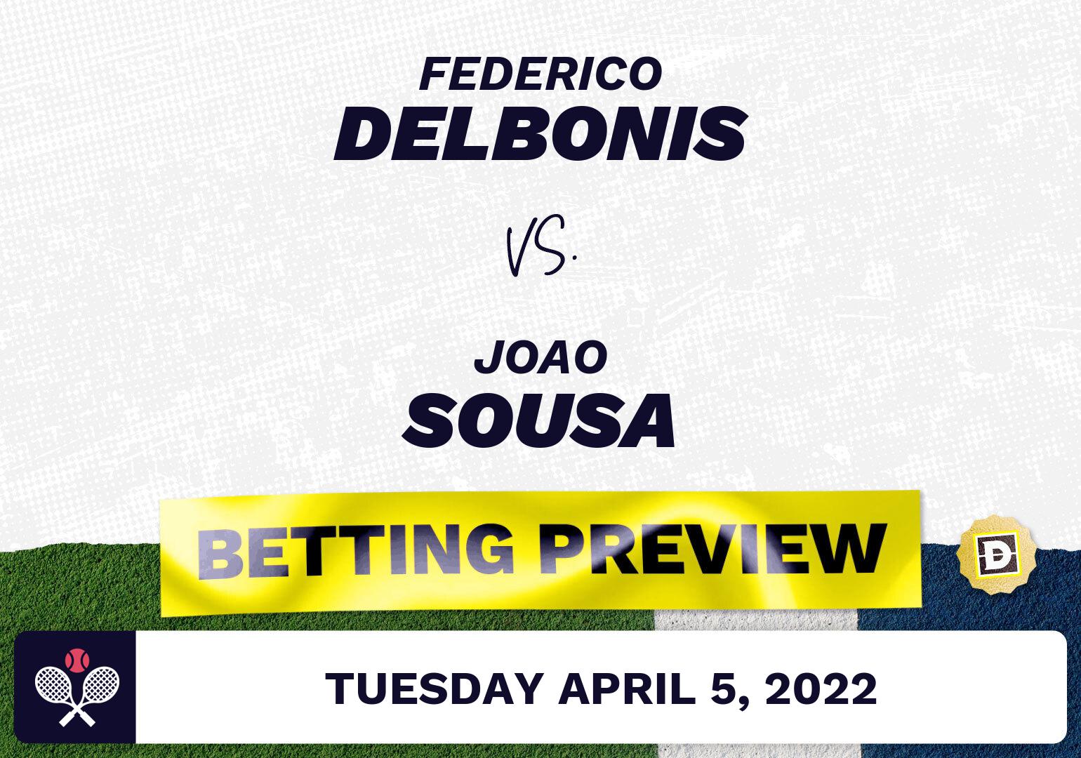 Federico Delbonis vs. Joao Sousa Predictions - Apr 5, 2022