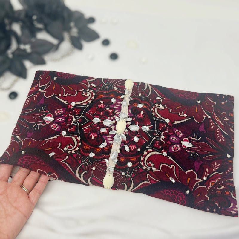 Beaded Knit paisley corset