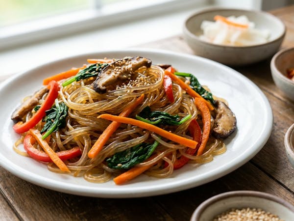 Japchae: Korea's Beloved Glass Noodle Stir-Fry with Sweet Potato Noodles