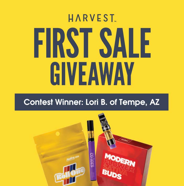 harvest first recreational marijuana sale giveaway