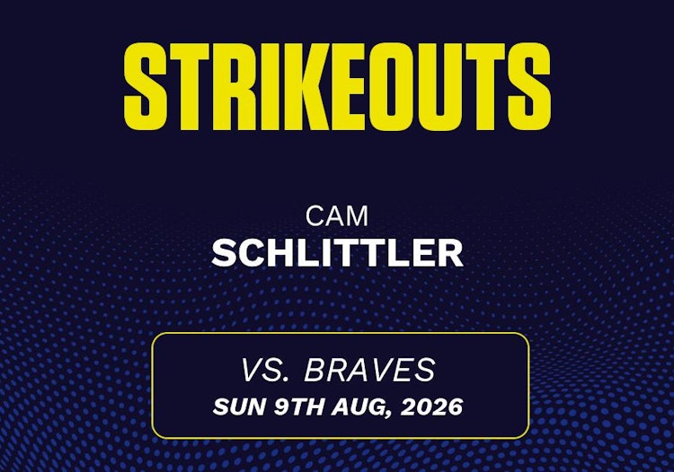 Cam Schlittler projected stats for Sunday, August 9, 2026.