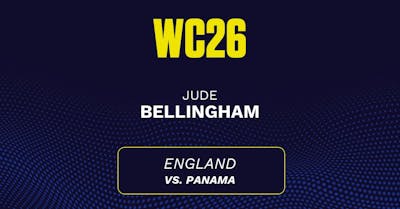 Jude Bellingham's predicted stats vs. Panama, including anytime goal projection