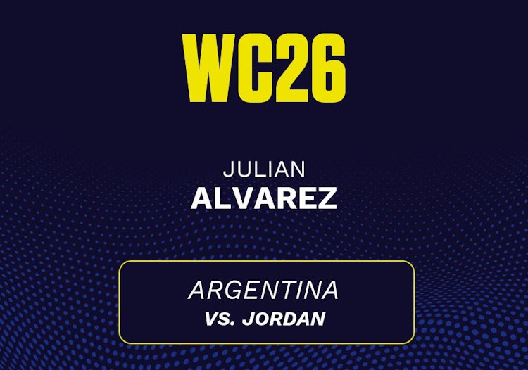 Julian Alvarez projected stats for Saturday, June 27, 2026.