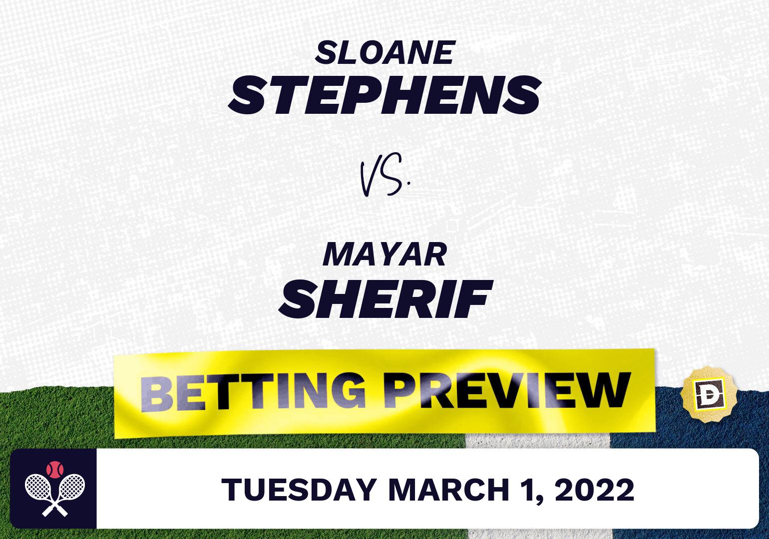 Sloane Stephens vs. Mayar Sherif Predictions - Mar 1, 2022
