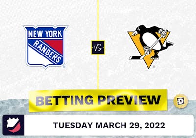 Rangers vs. Penguins Predictions and Odds - Mar 29, 2022