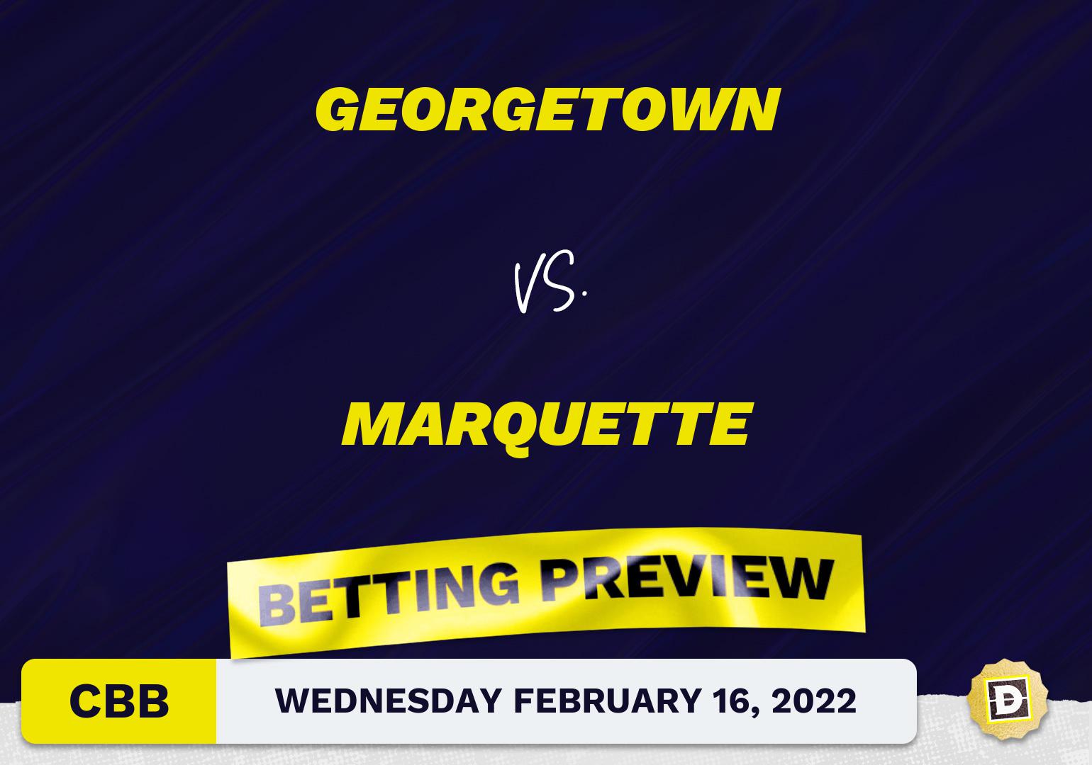 Georgetown vs. Marquette CBB Predictions and Odds - Feb 16, 2022