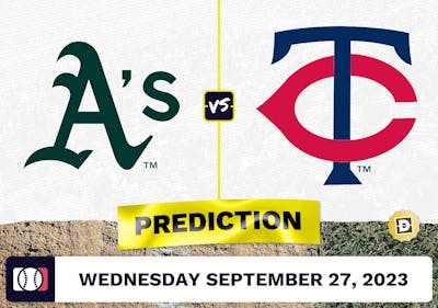 Athletics vs. Twins Prediction for MLB Wednesday [9/27/2023]