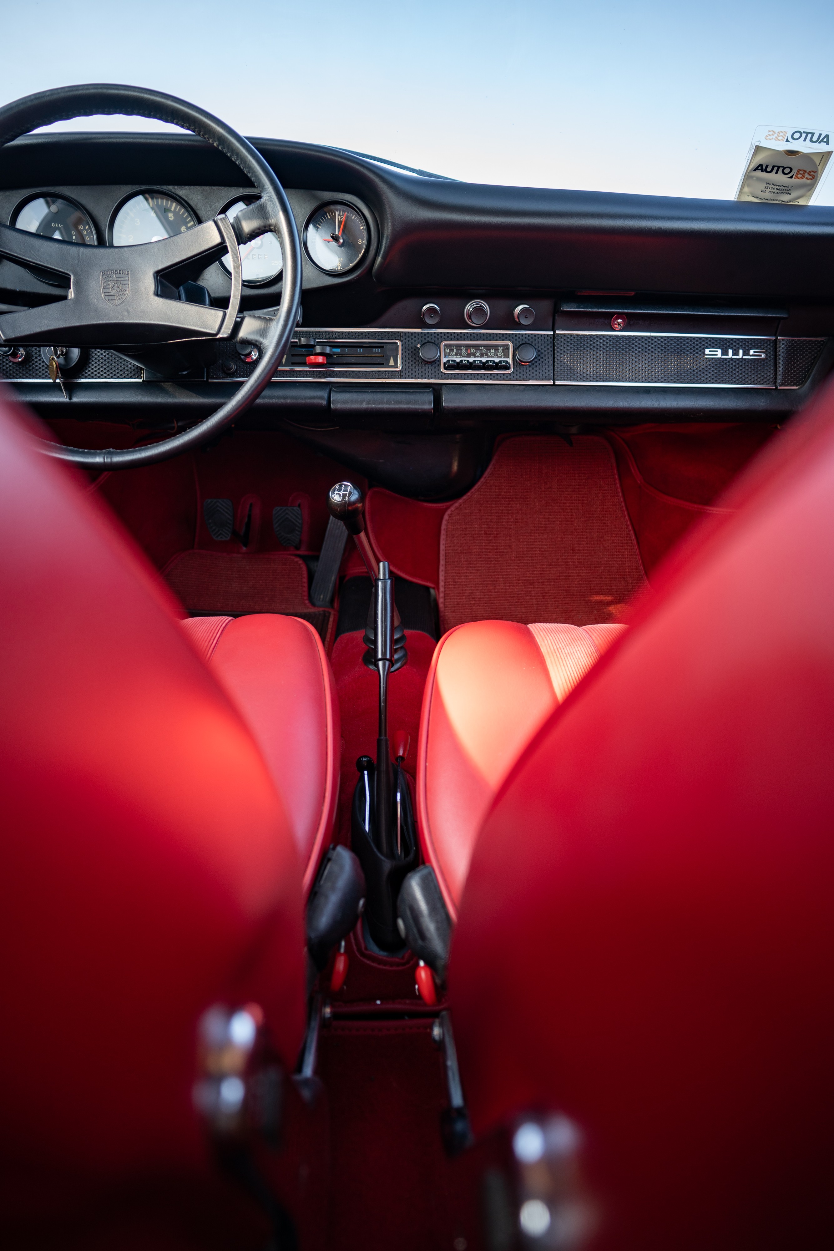 1969 Porsche 911S in Ossi Blue over Red leatherette in Austin, TX.