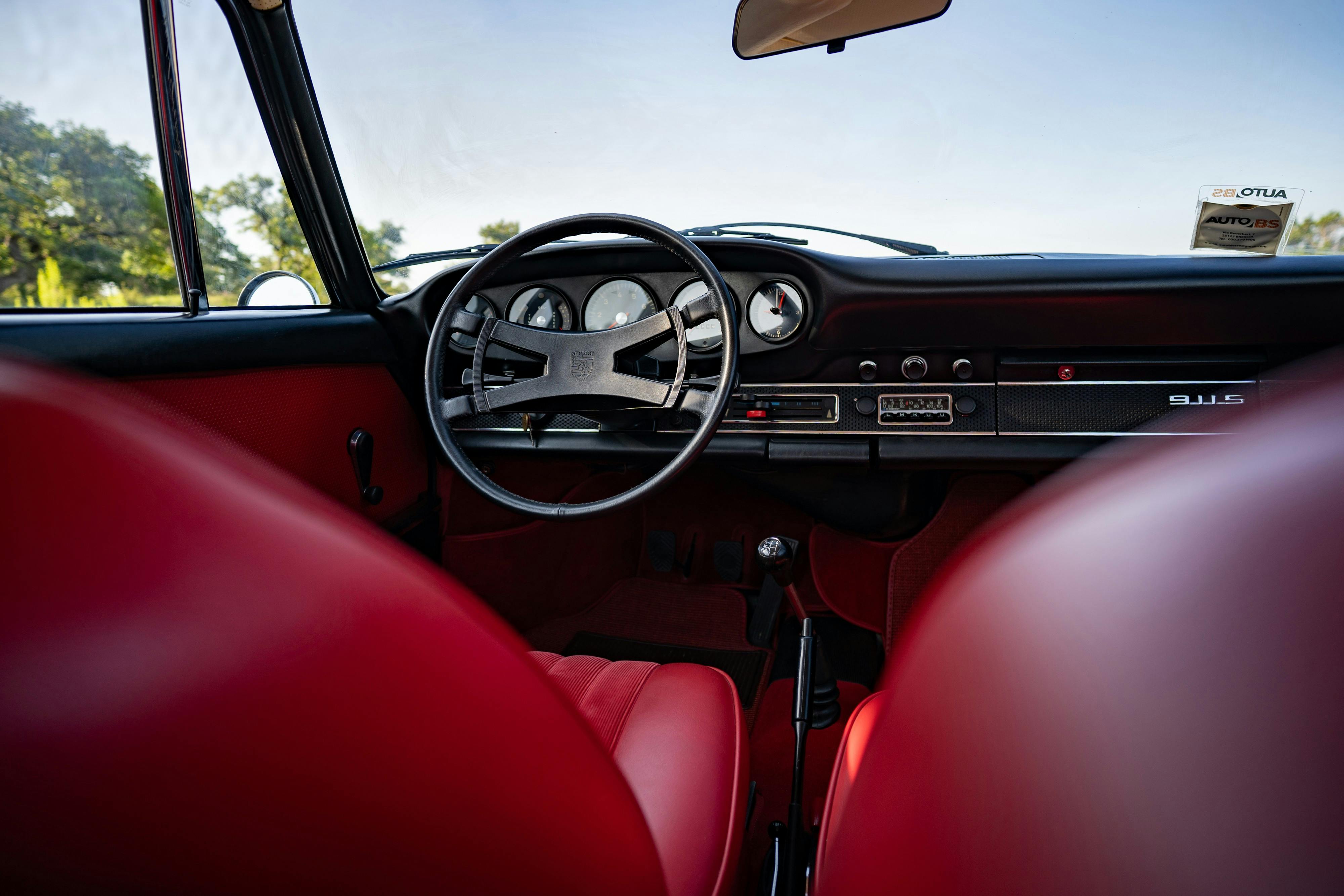 1969 Porsche 911S in Ossi Blue over Red leatherette in Austin, TX.