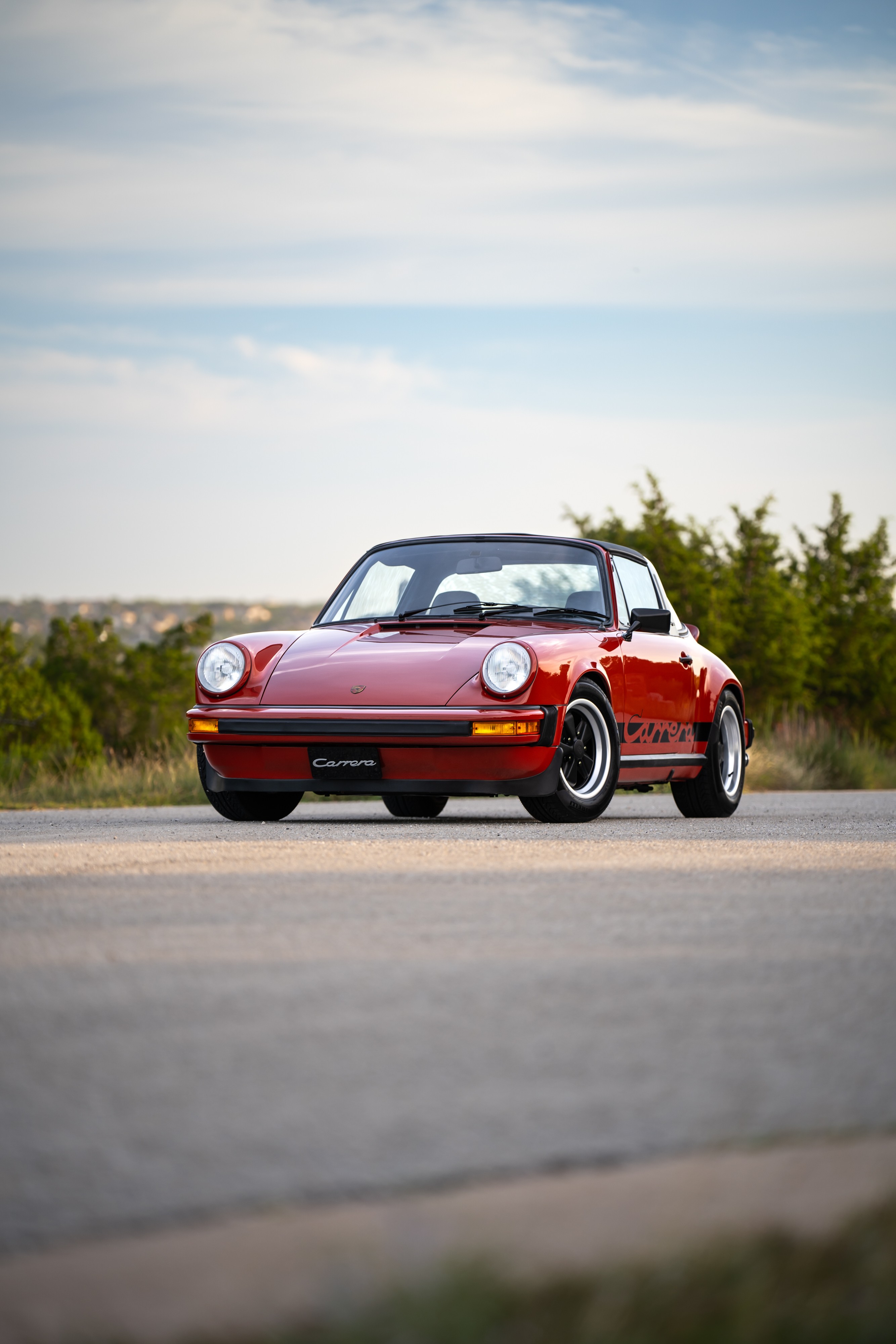 1974 Porsche 911 Carrera Targa in Peru Red over Black.