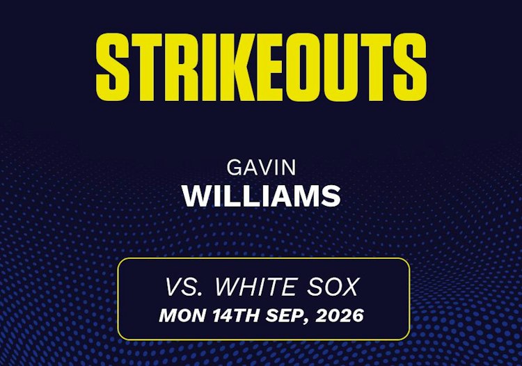 Gavin Williams projected stats for Monday, September 14, 2026.